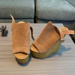 Platform suede wedges